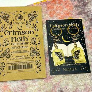 Fairyloot Crimson Moth Friendship Keychains, New!